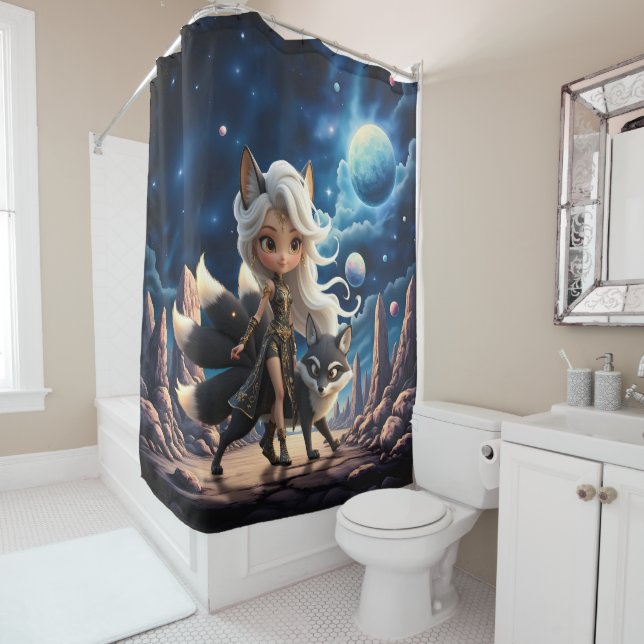 Cortina Para Box Kitsune Celestial – Guardiã das Quatro Caudas.  (In Situ)