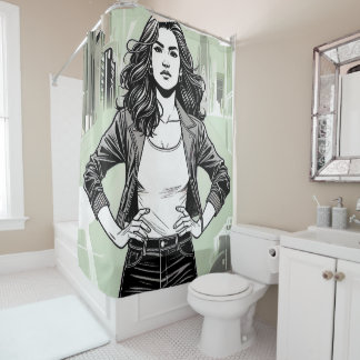CORTINA PARA BOX "LA CHICA BRAVA" SHOWER CURTAIN - FIERCE