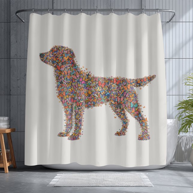 Cortina Para Box Labrador Retriever Butterfly Silhouette Dog Lover (Criador carregado)