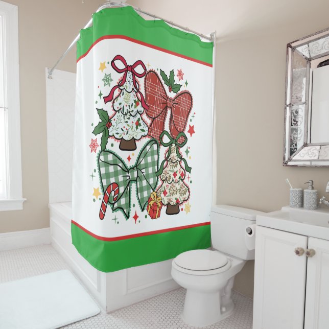 Cortina Para Box Lace Plaid Coquette For Christmas  (In Situ)