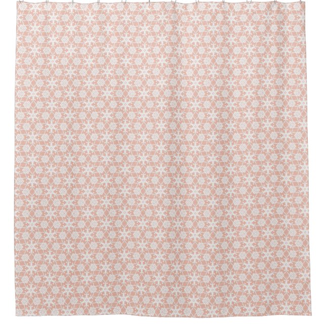 Cortina Para Box Laço antigo - branco e pêssego (Frente)