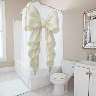 Cortina Para Box Laço de babado em cascata de creme Elegante Chique