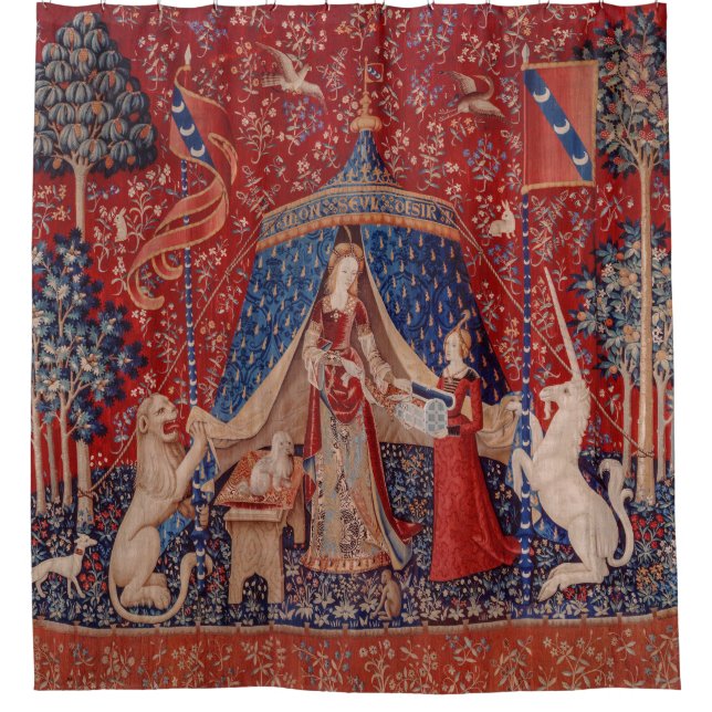 Cortina Para Box Lady and Unicorn Medieval Tapestry Desire (Frente)