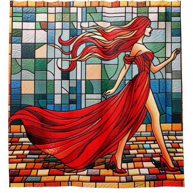 Cortina Para Box Lady In Red (Frente)