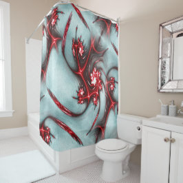 Cortina Para Box Lagarto fratural vermelho-piscinado sobre textura