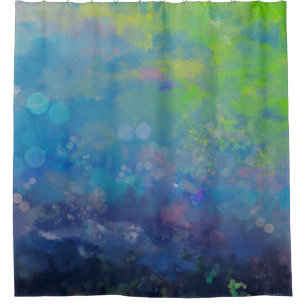 Cortina Para Box lagoa de lírio abstrato impressionista