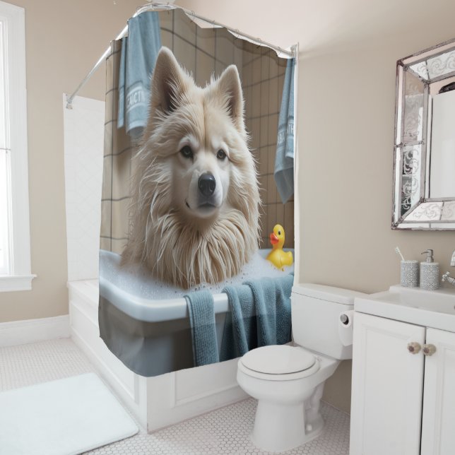 Cortina Para Box Lapphund Finlandês Sloppy Sleeped Cute Engraçado (In Situ)