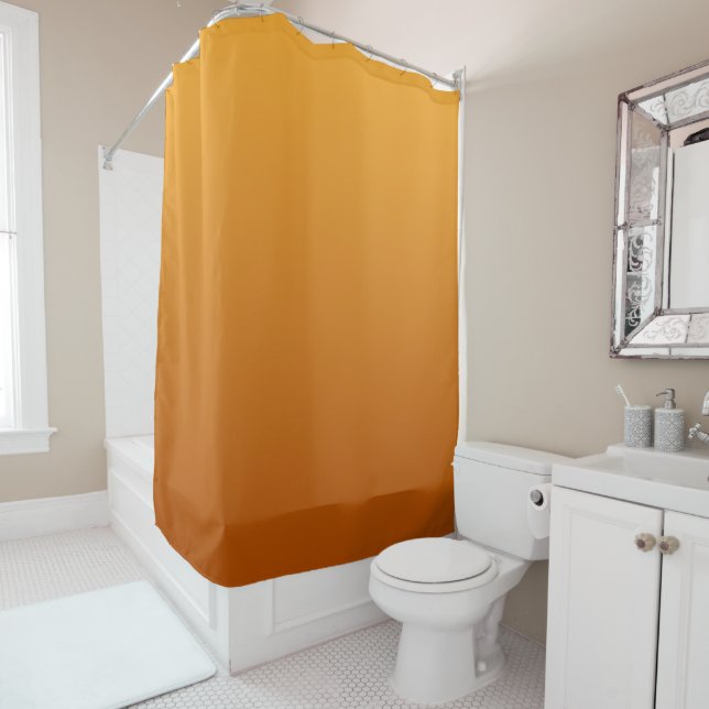 Cortina Para Box Laranja Dourada Laranja Queimada Marrom Dourado (In Situ)
