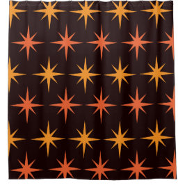 Cortina Para Box Laranja e Âmbar Starburst Meados do Século Moderno