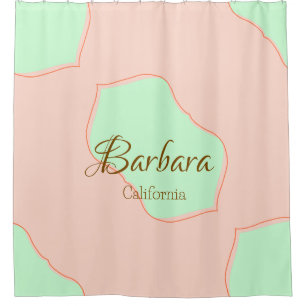 Cortina Para Box Laranja verde pastel boho adicionar nome lugar rús