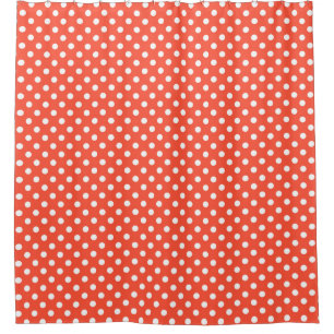 Cortina Para Box Laranja, Vermelho, bolinhas de terracota