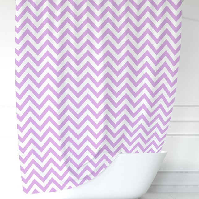 Cortina Para Box Lavanda e Chevron Branco (Criador carregado)