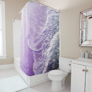 Cortina Para Box Lavanda suave Ondas de Sonho no Oceano Roxo #1 #wa