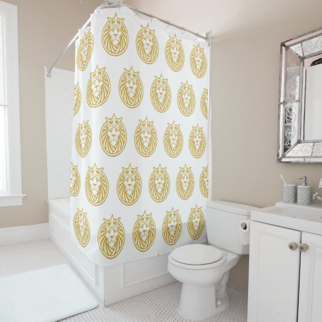 Cortina Para Box Leão com Coroa - Estilo Dourado 4 (In Situ)