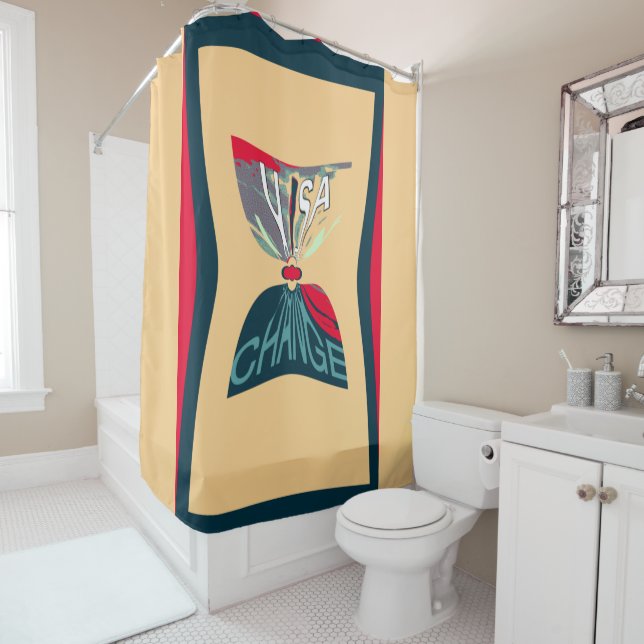 Cortina Para Box Legal USA Hope incrível padrão patriótico design (In Situ)