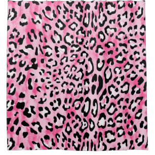 Cortina Para Box Leopa cor branca rosa, sem costura, desenhada à m