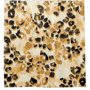 Cortina Para Box Leopard Chic: Elegância de Padrão Vintage.