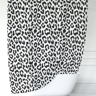Cortina Para Box Leopardo Preto e Branco