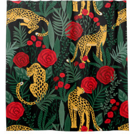 Cortina Para Box Leopardos E Rosas