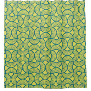Cortina Para Box Leques Minimalistas do Sol Nascente Ogee Amarelo E