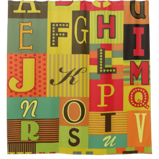 Cortina Para Box Letra-alfabética, caracter vintage