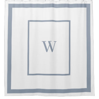 Cortina Para Box Letra Elegante azul Monograma