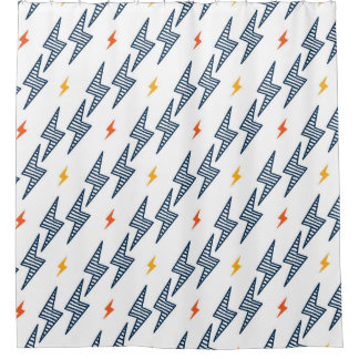 Cortina Para Box Lightning Bolts Doodle Seamless Flash