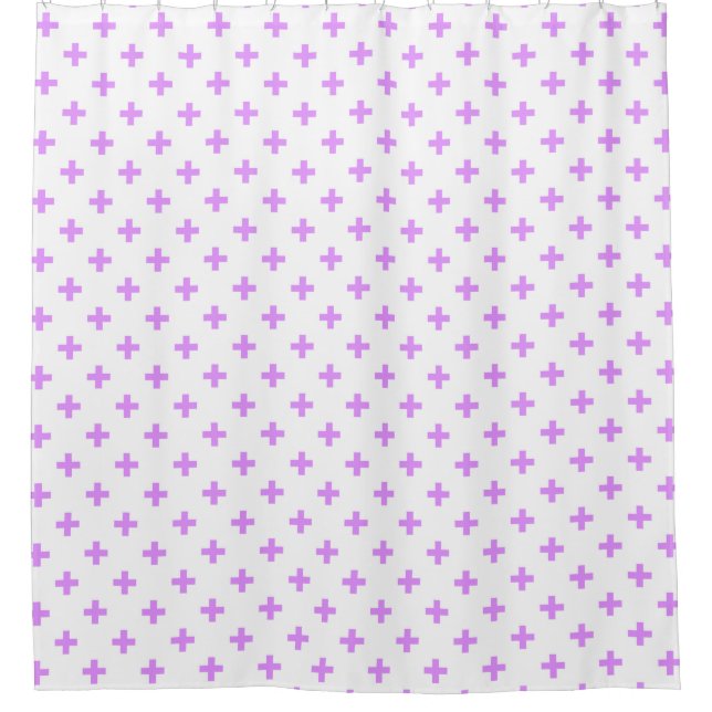 Cortina Para Box Lilac polka cruza em branco (Frente)