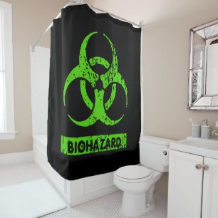 Cortina Para Box Limão Neon Green BioHazard Chemicals Graphic
