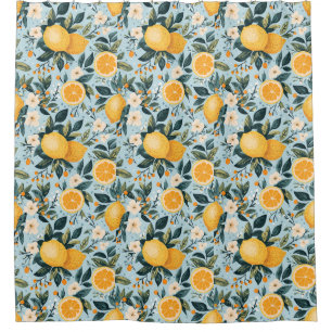 Cortina Para Box Limões Florais Retro