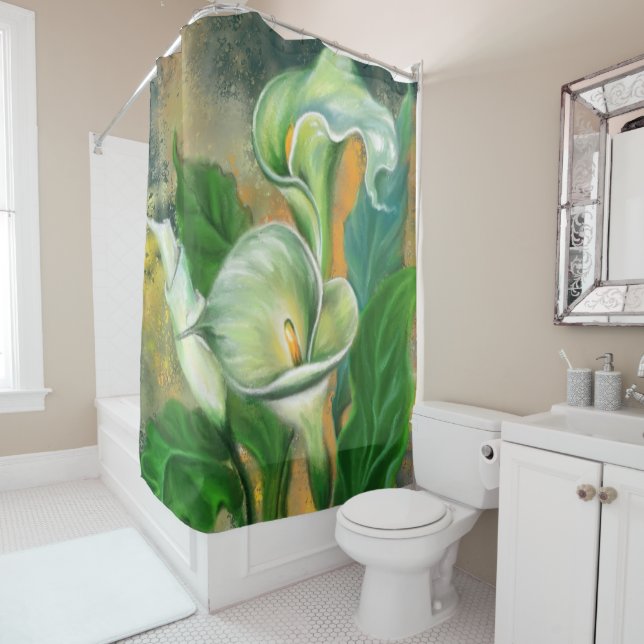 Cortina Para Box Linda Calla Lily Flower - Arte de Desenho Migrada  (In Situ)