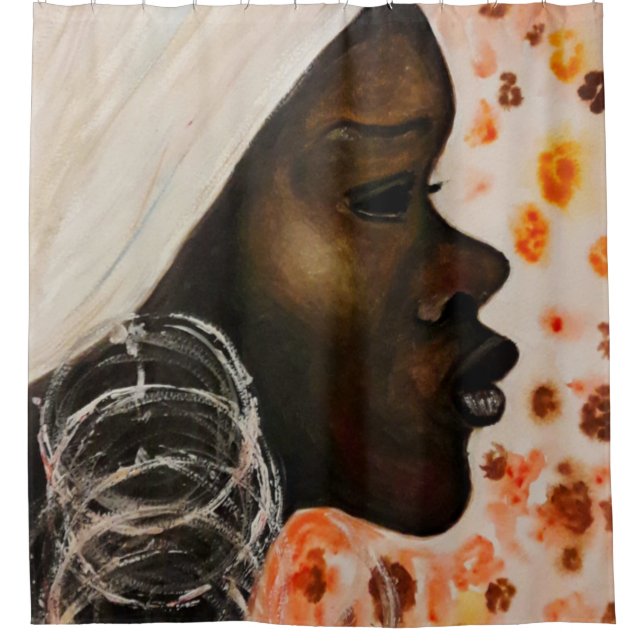 Cortina Para Box Linda cortina Chá de mulher africana (Frente)