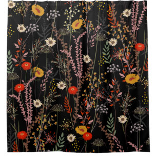 Cortina Para Box Linda florescência de flores de prado