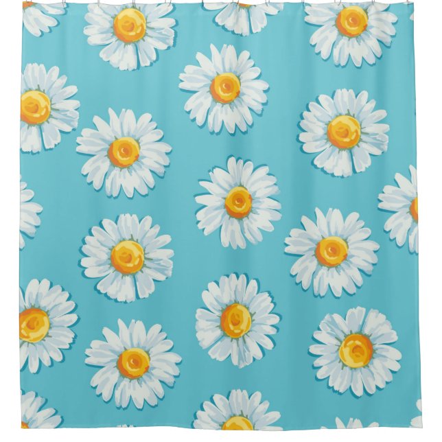 Cortina Para Box Linda margarida flores sem costura (Frente)