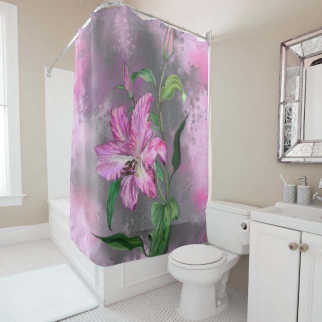 Cortina Para Box Linda pintura rosada rosa-lírio, flor magra (In Situ)