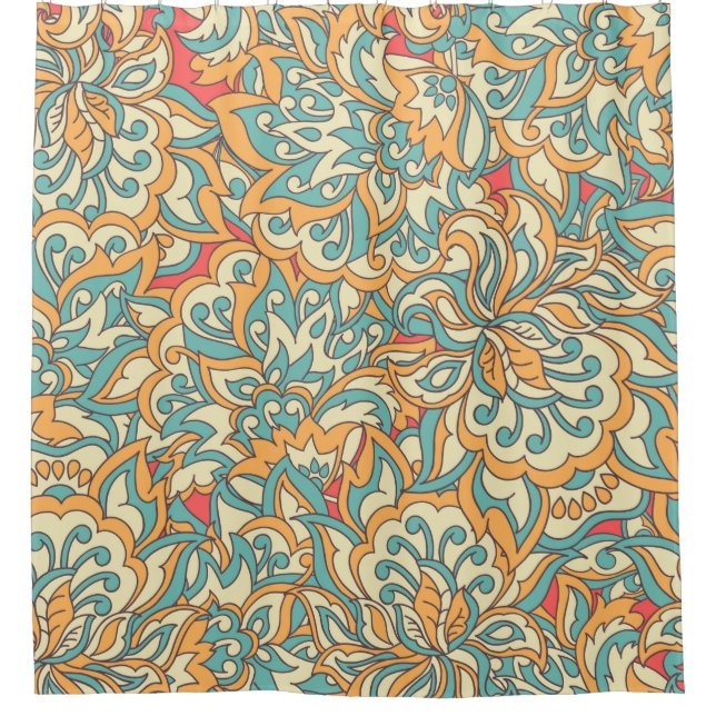 Cortina Para Box lindas flores, padrão perfeito. colheita floral (Frente)