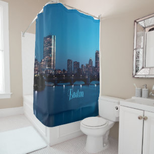 Cortina Para Box Linha Skyline da cidade de Boston Massachusetts