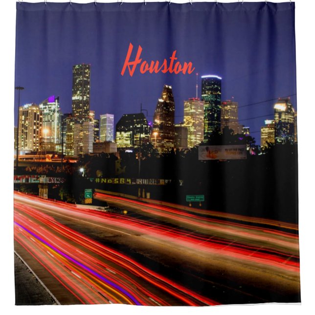Cortina Para Box Linha Skyline da cidade de Houston Texas (Frente)
