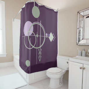 Cortina Para Box Linhagem de tatuagens Abstrato verde roxo boêmic