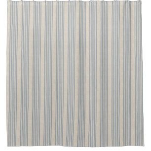 Cortina Para Box Listra de Ticking Azul Desgastado Silenciado