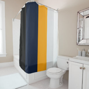 Cortina Para Box Listras amarelas, azuis, brancas e pretas