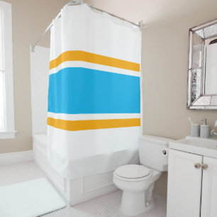 Cortina Para Box Listras de Corrida Amarelo-Branco Azul-Grande Céu