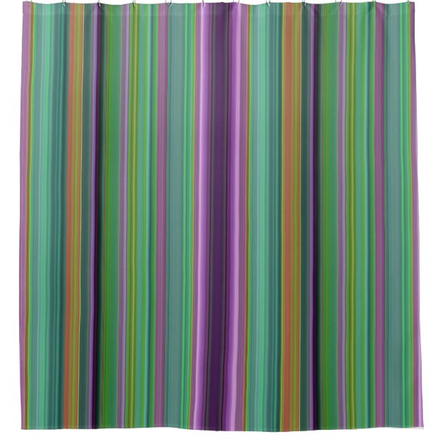 Cortina Para Box Listras de Lavanda Turquesa Laranja Roxo (Frente)