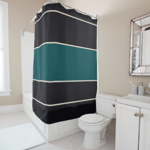 Cortina Para Box Listras de Teal e Onyx
