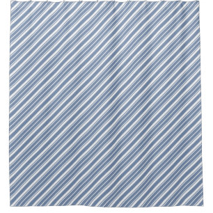 Cortina Para Box Listras de tiquetaque chiques do azul e do branco
