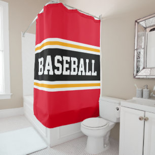Cortina Para Box Listras Esportivas de BEISBOL Vermelho Brilhante P