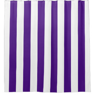 Cortina Para Box Listras Largas Clássicas, Roxo e Branco