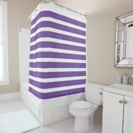 Cortina Para Box Listras roxas e brancas