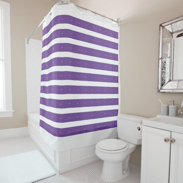 Cortina Para Box Listras roxas e brancas (In Situ)