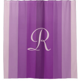 Cortina Para Box Listras Roxas Pálido Roxo Monograma Monogramado
